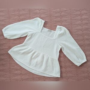 Madewell 100% Cotton Peplum Top